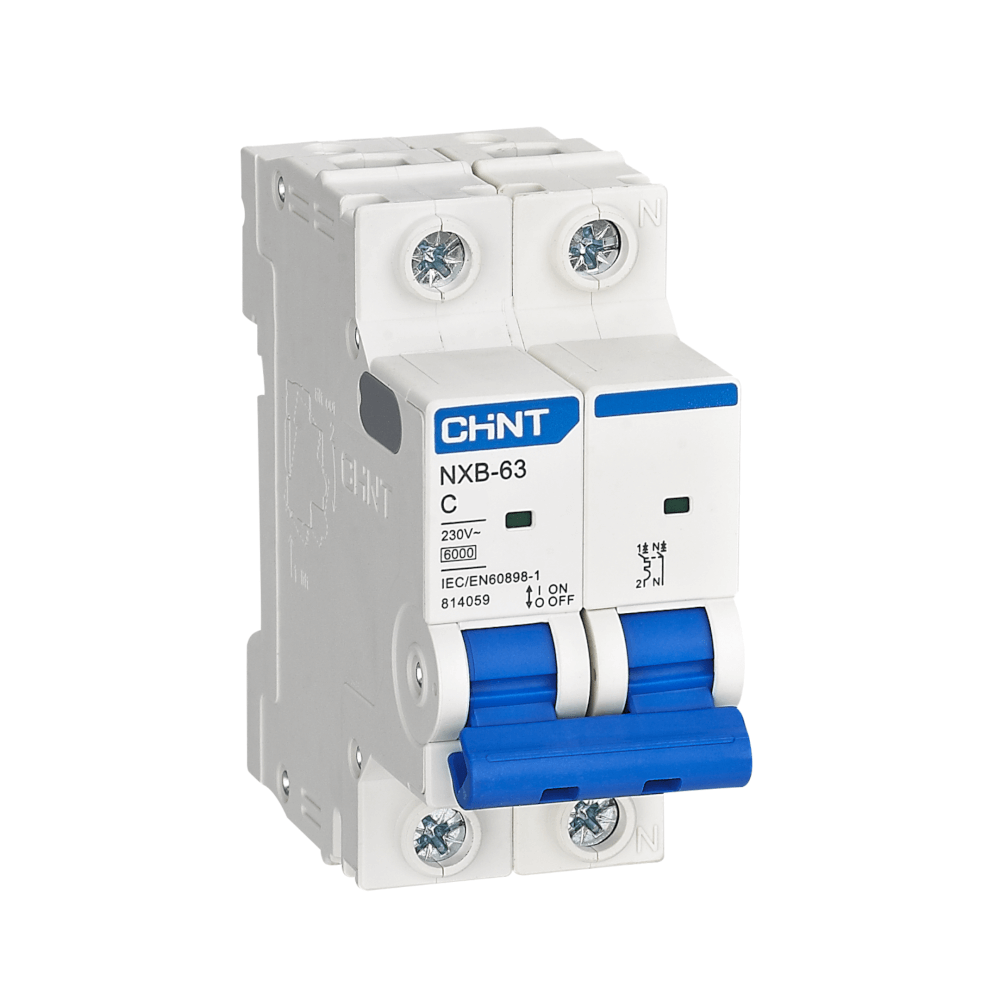 เซอร์กิตเบรกเกอร์ 10 แอมป์ 2 โพล 10KA CHINT MCB NXB-63 2P 10A AC230V TYPE C_1